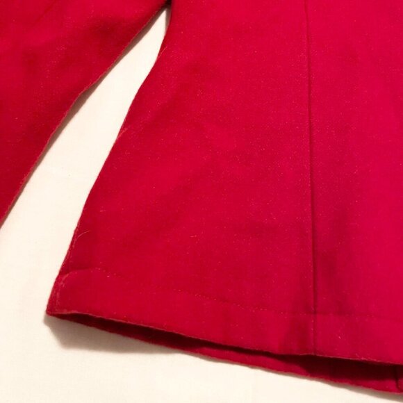 Tommy Hilfiger Red Woold Blend Peacoat Jacket Womens Large - Picture 15 of 16